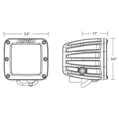 RIGID Industries D-Series LED SAE Fog Beam - Yellow/White - Set of 2 [50482]