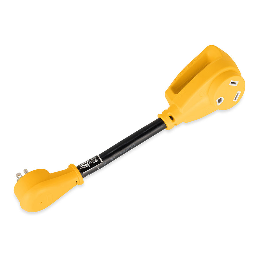 Camco Power Grip Dogbone 15 Amp Male / 30 Amp Female Adapter - 12" [55165]