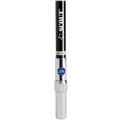 Scout 8' QuickFit Black VHF Antenna w/5M Cable + FME Quick 6 Foam Filled 6db Solid Brass  Copper Element [PF AN NVHF00042T]