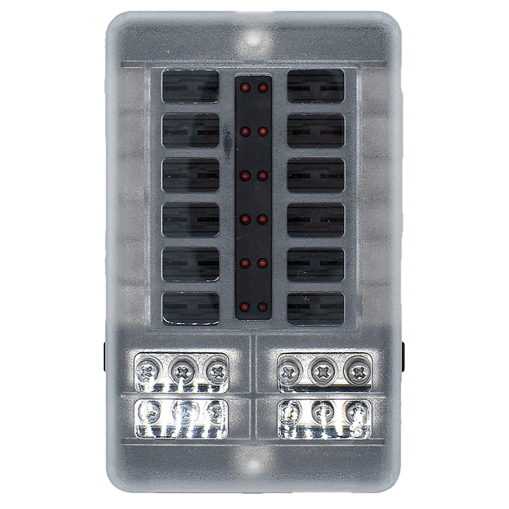 Bluewater 12 Position Fuse Block w/LEDs [3200-0001-012]