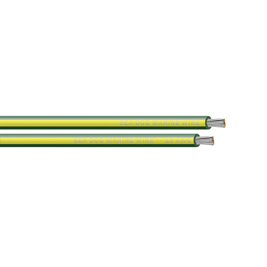 Sea-Dog 10 AWG Green/Yellow Stripe Primary Wire - 1000' [8010149]