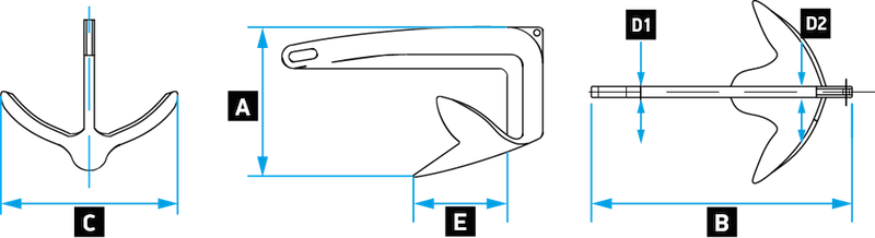 Lewmar Stainless Steel Claw Anchor 33 lbs. (15 kg)