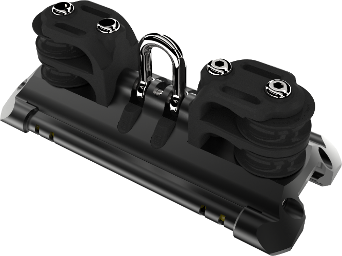 Lewmar Size 2 TB Car w/ Shackle & 2 Double CL Sheaves