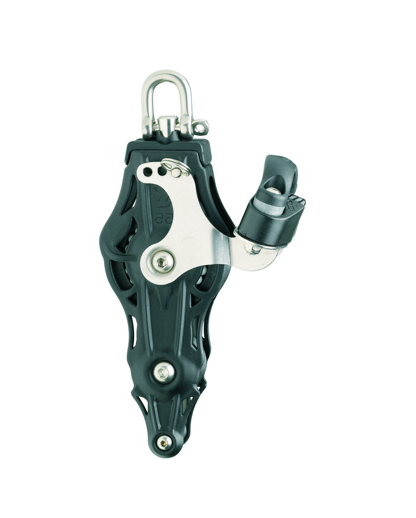 Wichard 2 11/64" (55mm) Ball Bearing Fiddle Block w/ Swivel Head, Becket & Cam Cleat