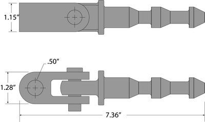 Tylaska Bayonet Toggle Assembly with Clevis (1/2")