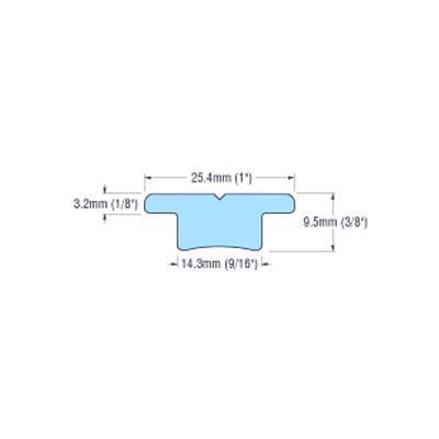 Ronstan Series 25 T-Track 1.0m, Racing, 25mm (63/64") stop hole